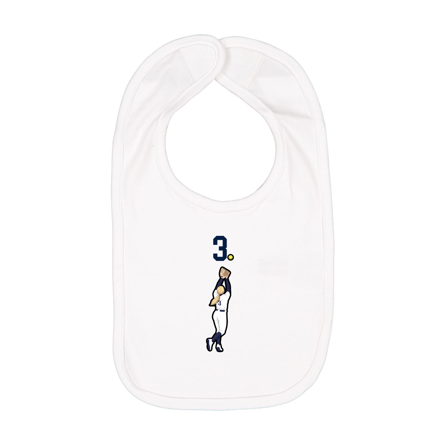 Infant Bib — Number Top in White