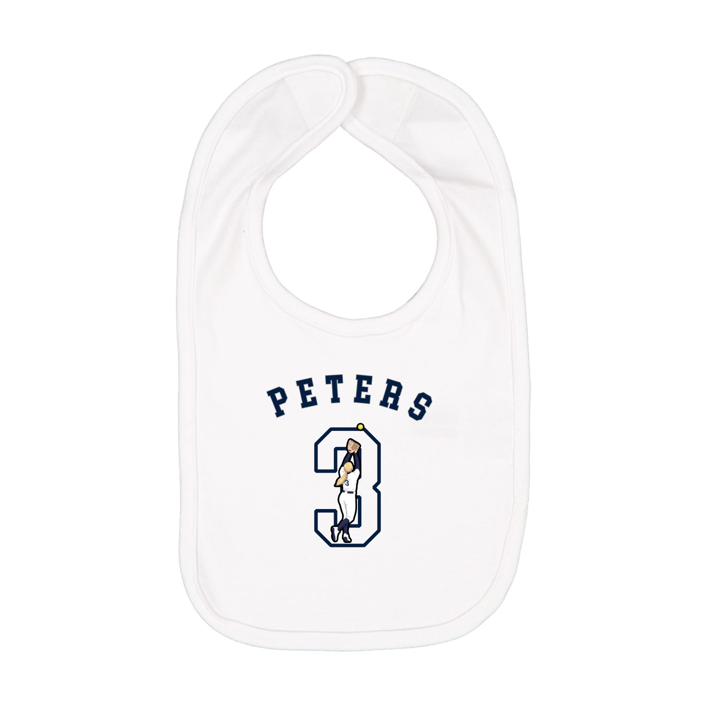 Infant Bib — Shirsey Arch in White