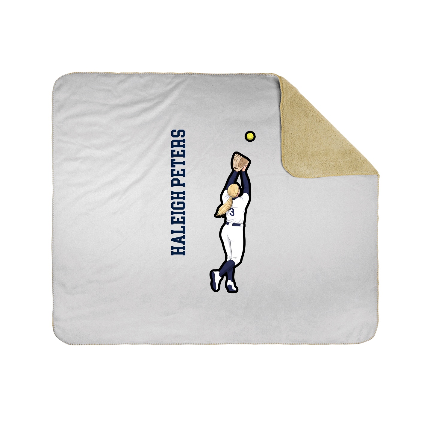 Throw Blanket — Name Vertical in White