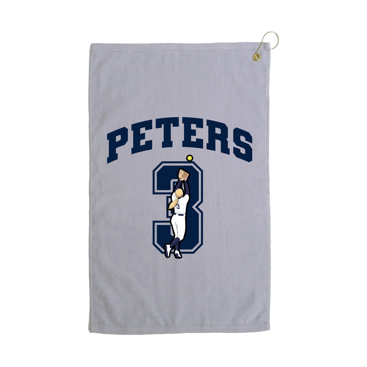 Golf Towel — Number in Grey