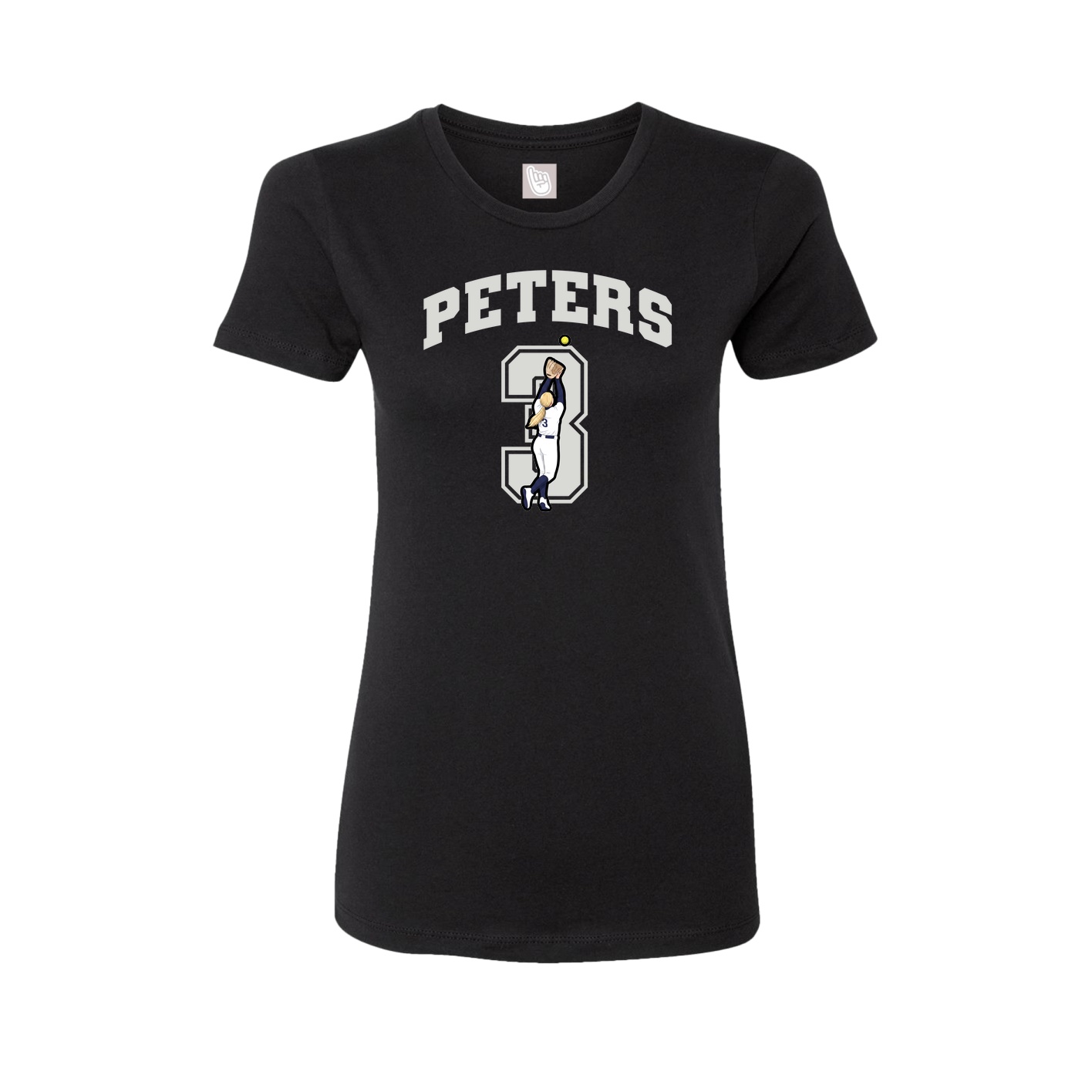 Fitted Women's Tee — Number in Black