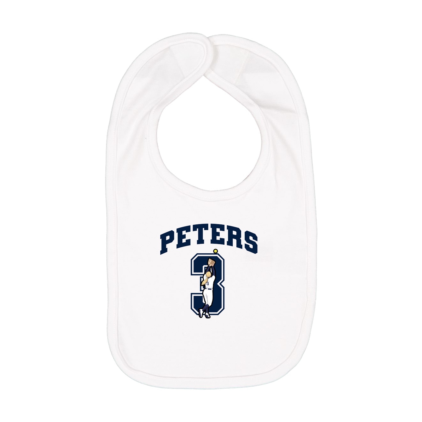 Infant Bib — Number in White
