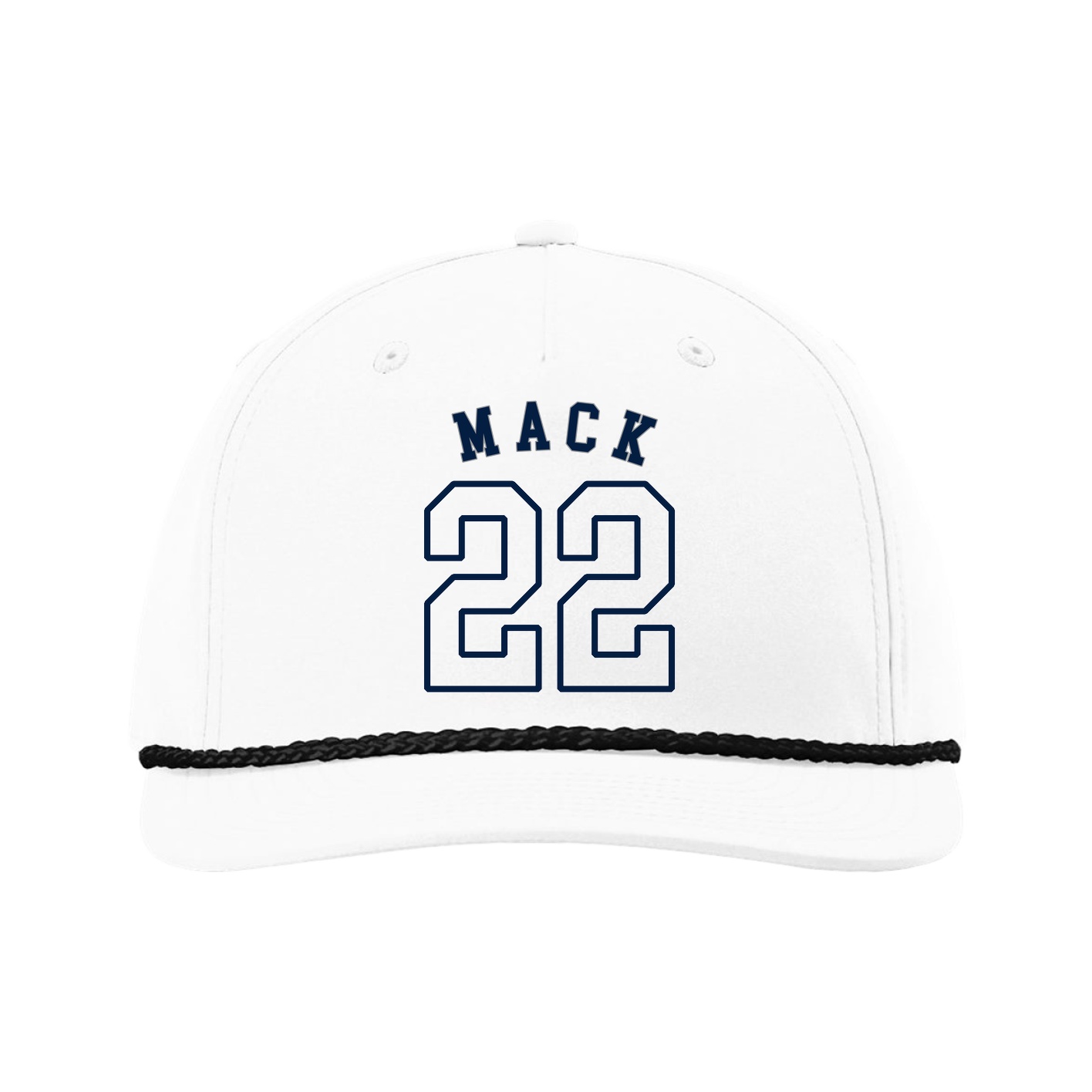 Five-Panel Classic Rope Cap — Shirsey Arch in White