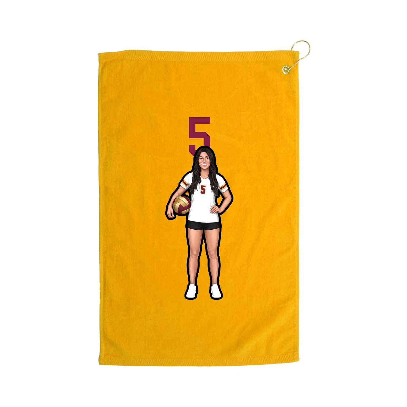 Golf Towel — Number Top in Gold