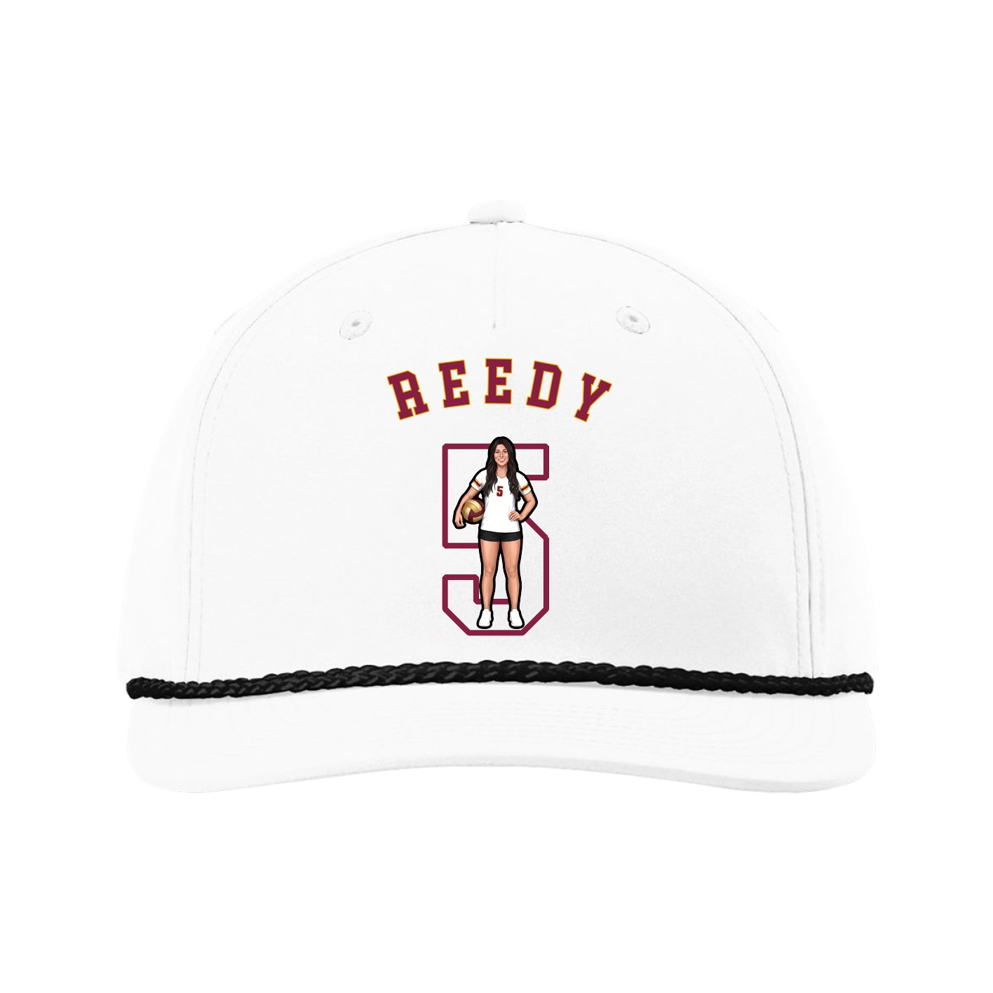Five-Panel Classic Rope Cap — Shirsey Arch in White