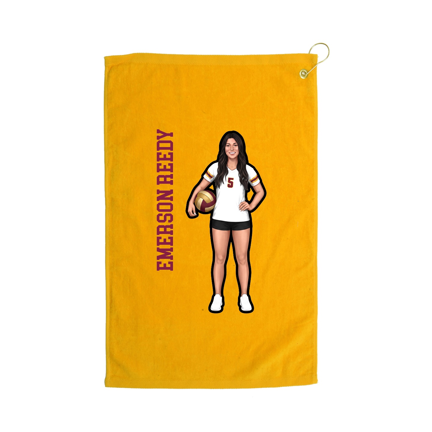 Golf Towel — Name Vertical in Gold
