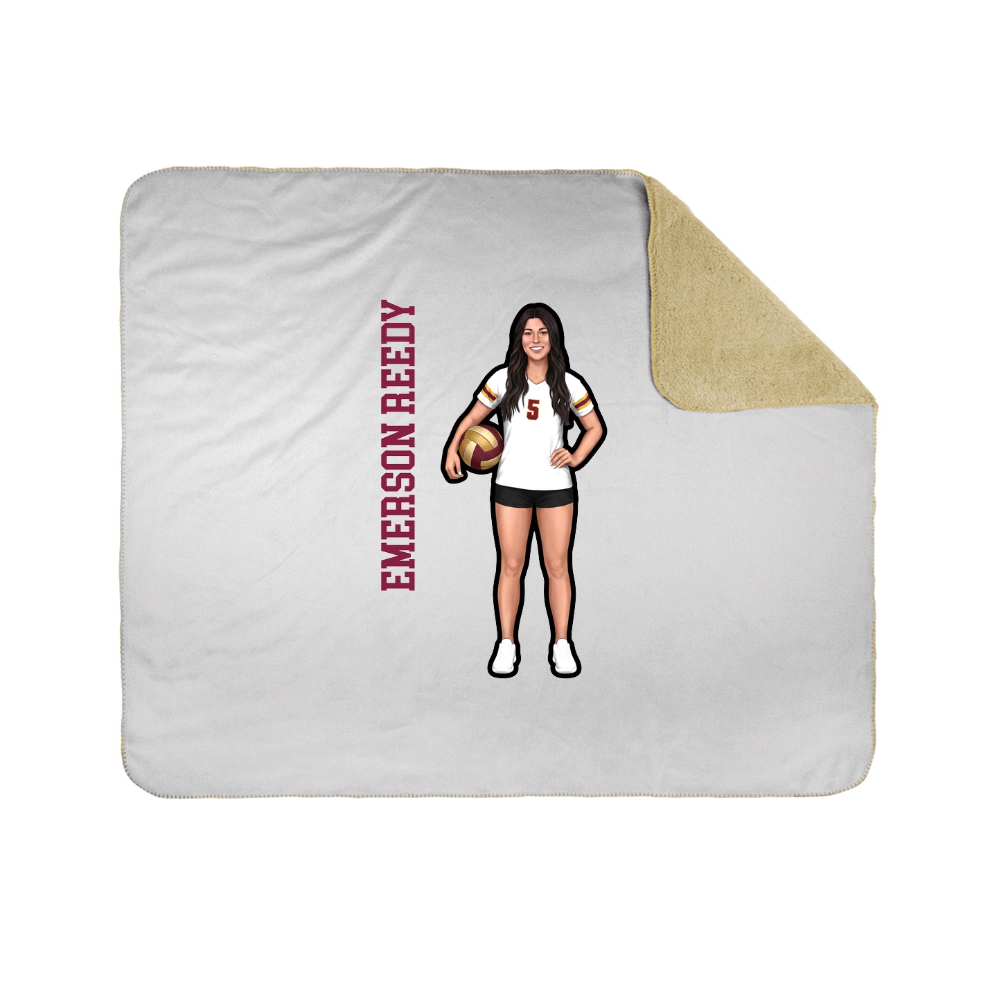 Throw Blanket — Name Vertical in White