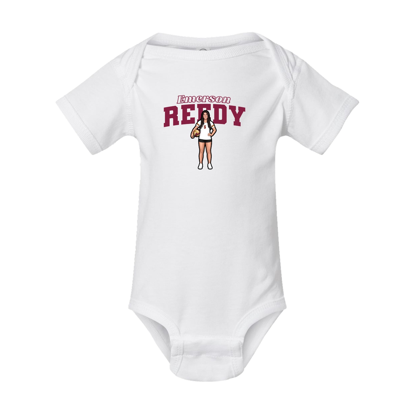 Baby Onesie — Name Arch in White
