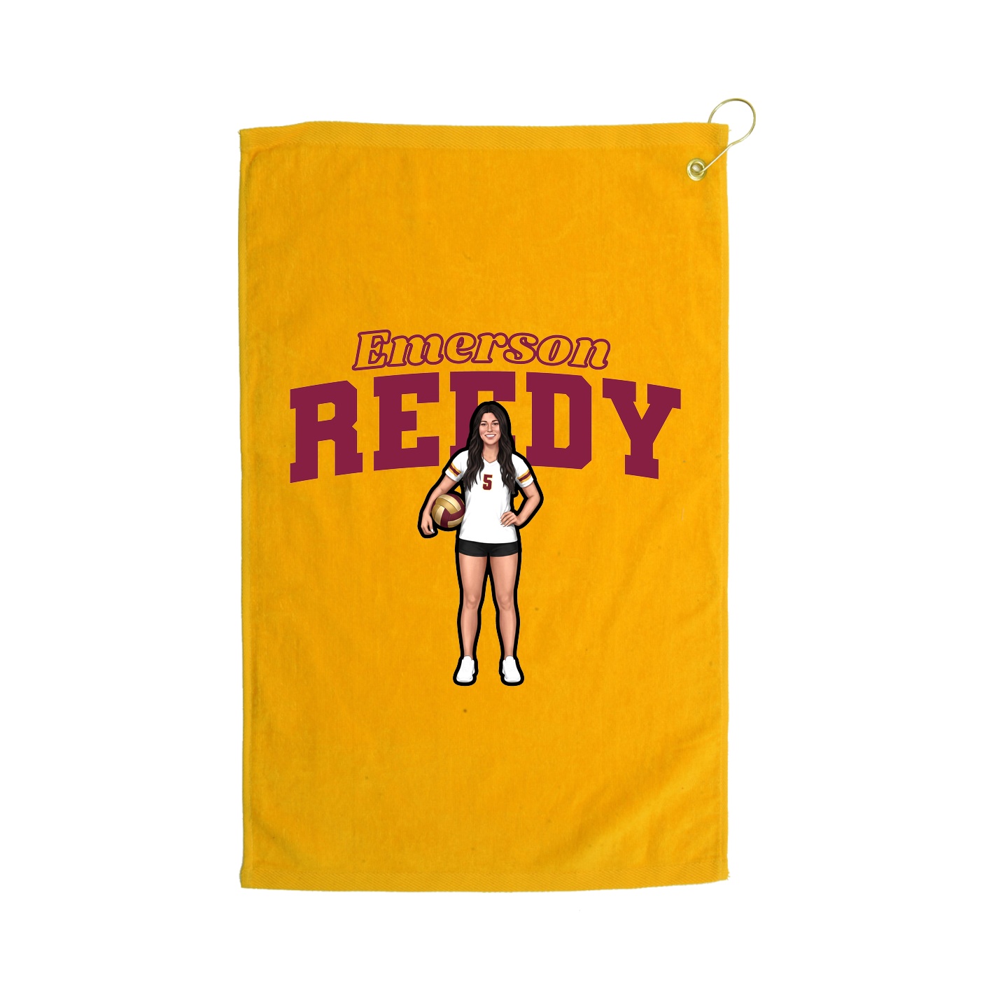 Golf Towel — Name Arch in Gold