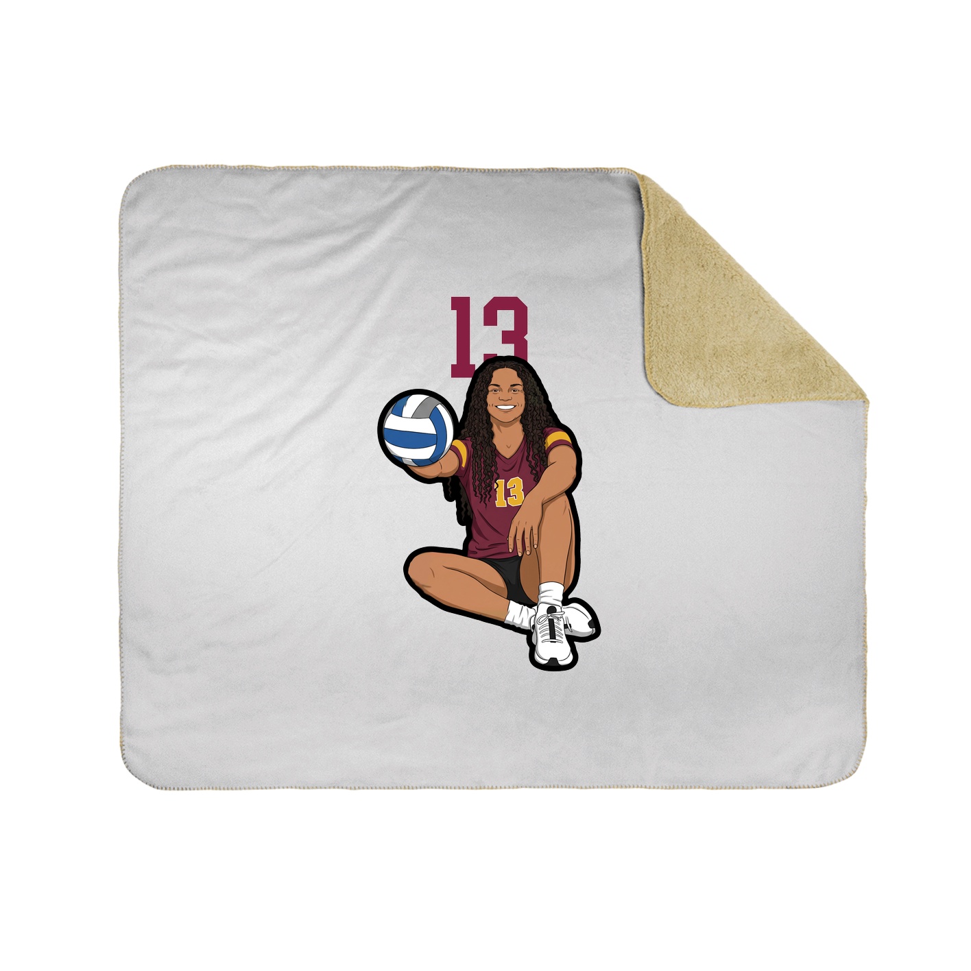 Throw Blanket — Number Top in White