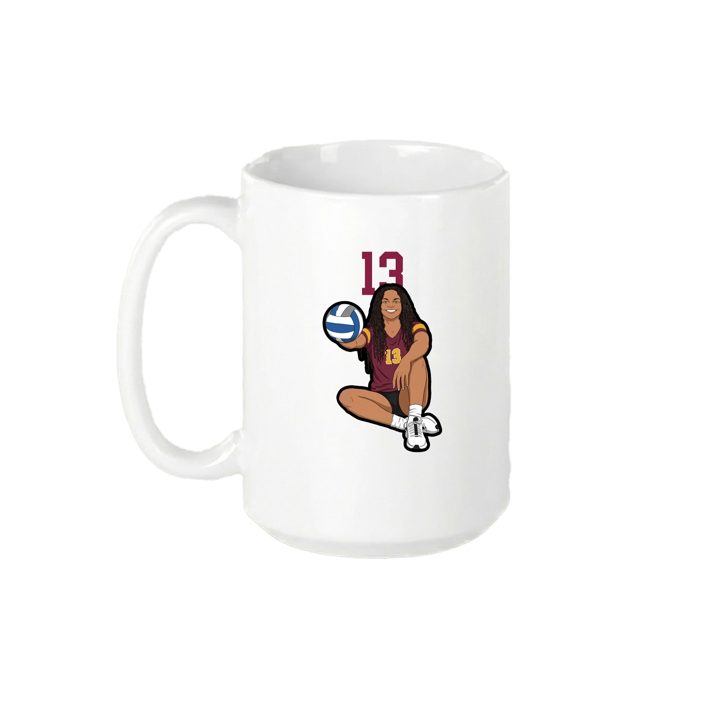 15oz Coffee Mug — Number Top in White