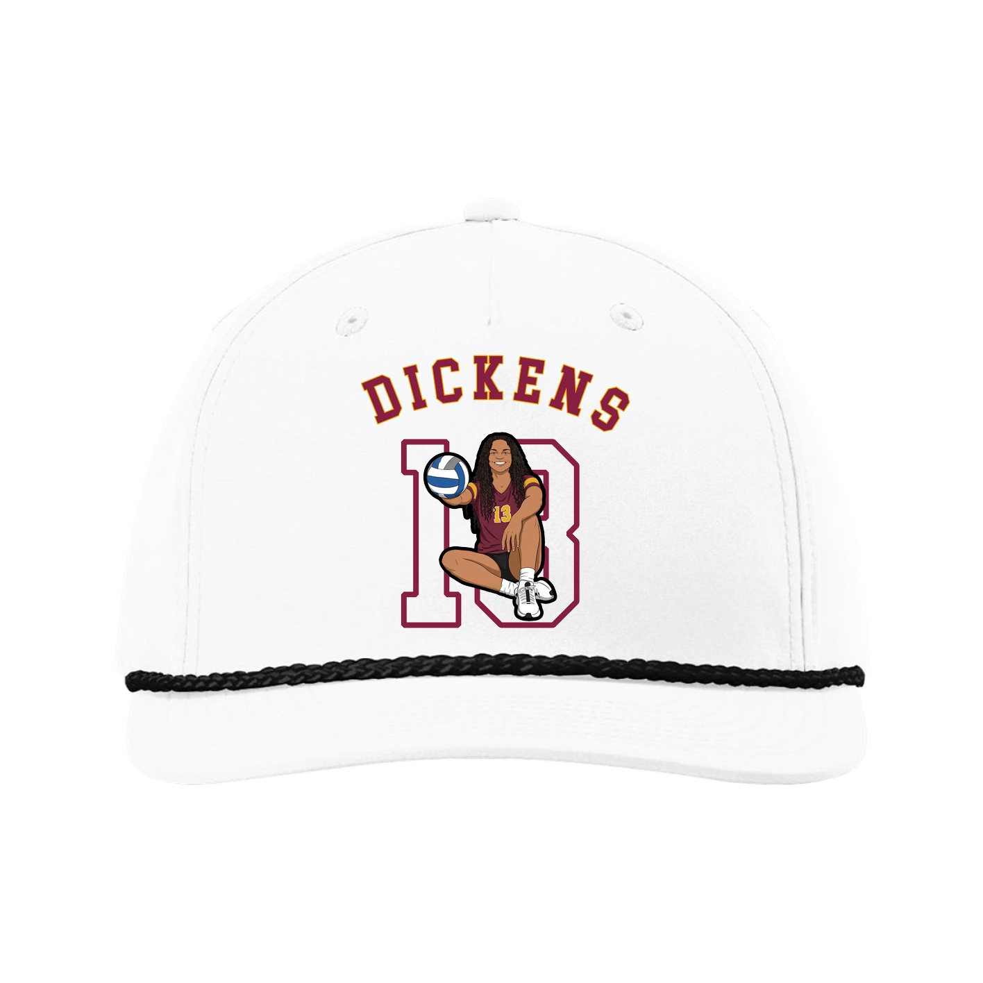 Five-Panel Classic Rope Cap — Shirsey Arch in White