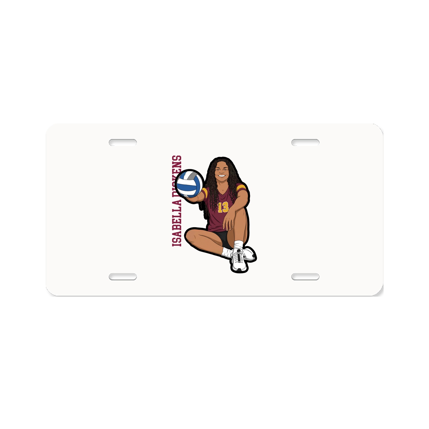 License Plate — Name Vertical in Classic