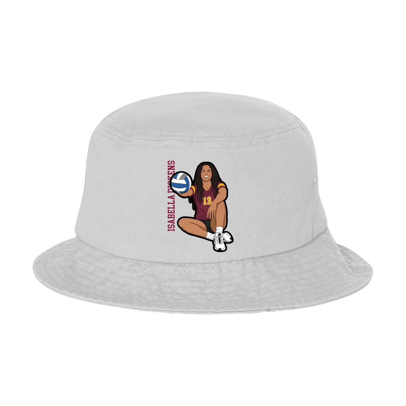Bucket Cap — Name Vertical in White
