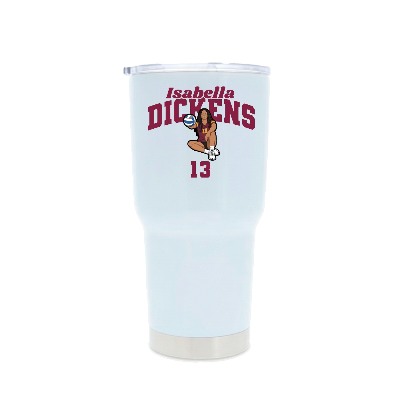 30oz Stainless Steel Tumbler — Signature Arch in White