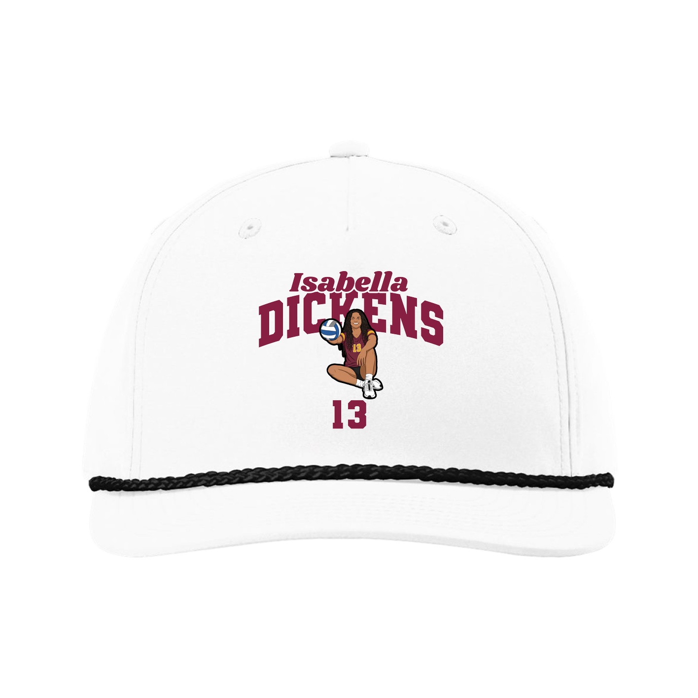 Five-Panel Classic Rope Cap — Signature Arch in White