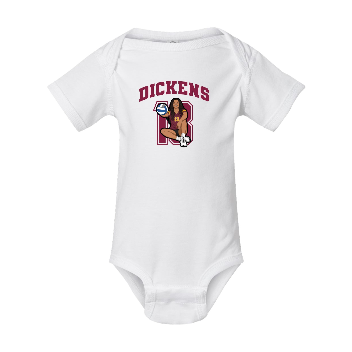 Baby Onesie — Number in White