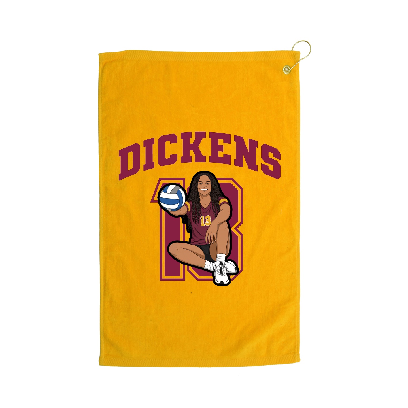 Golf Towel — Number in Gold