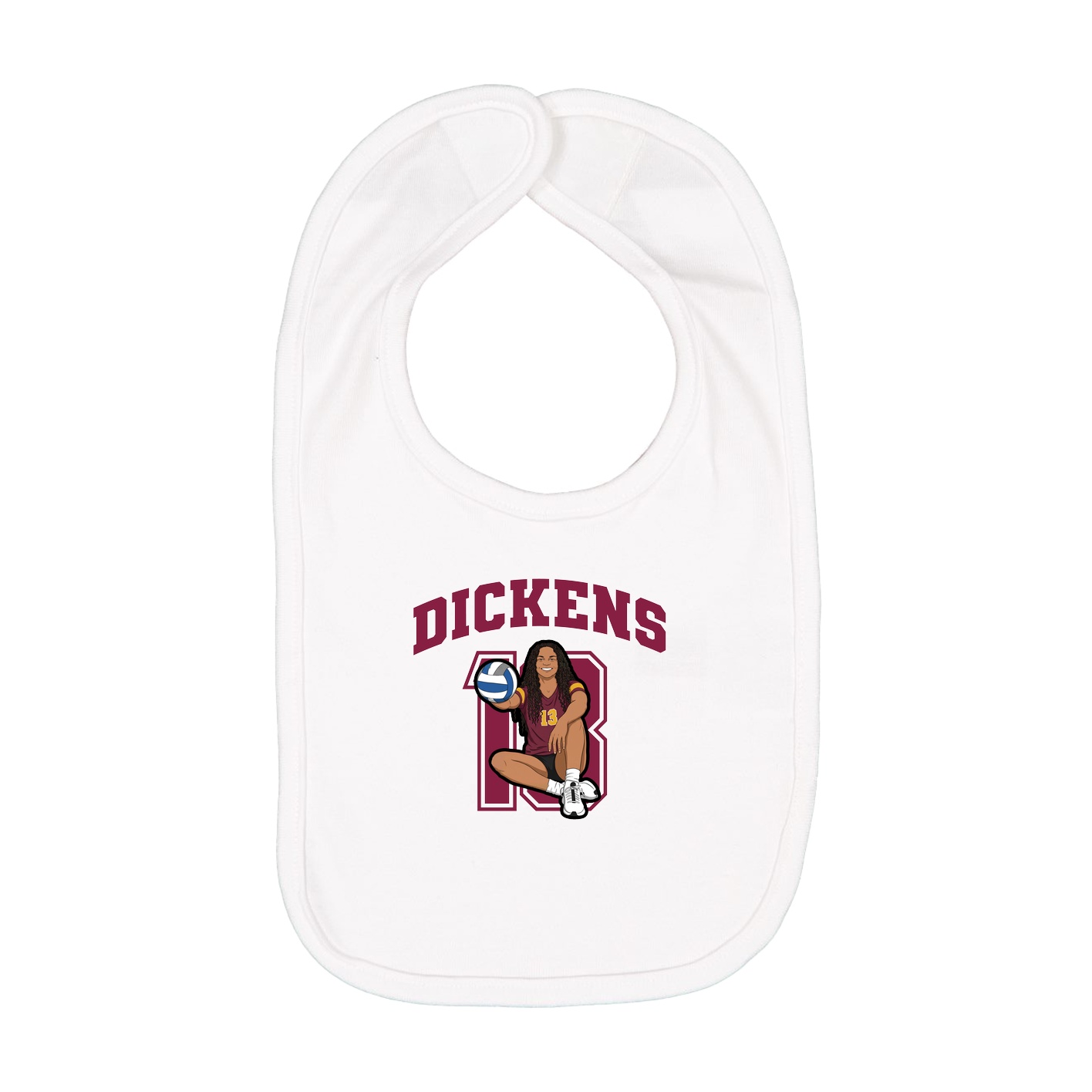 Infant Bib — Number in White
