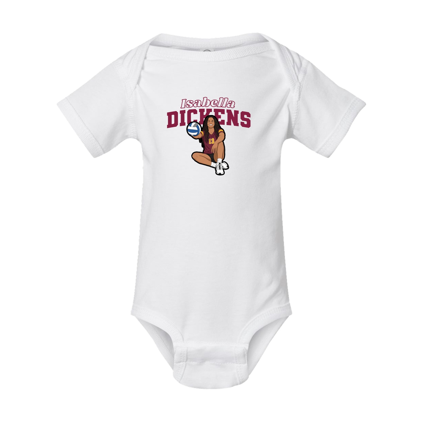 Baby Onesie — Name Arch in White