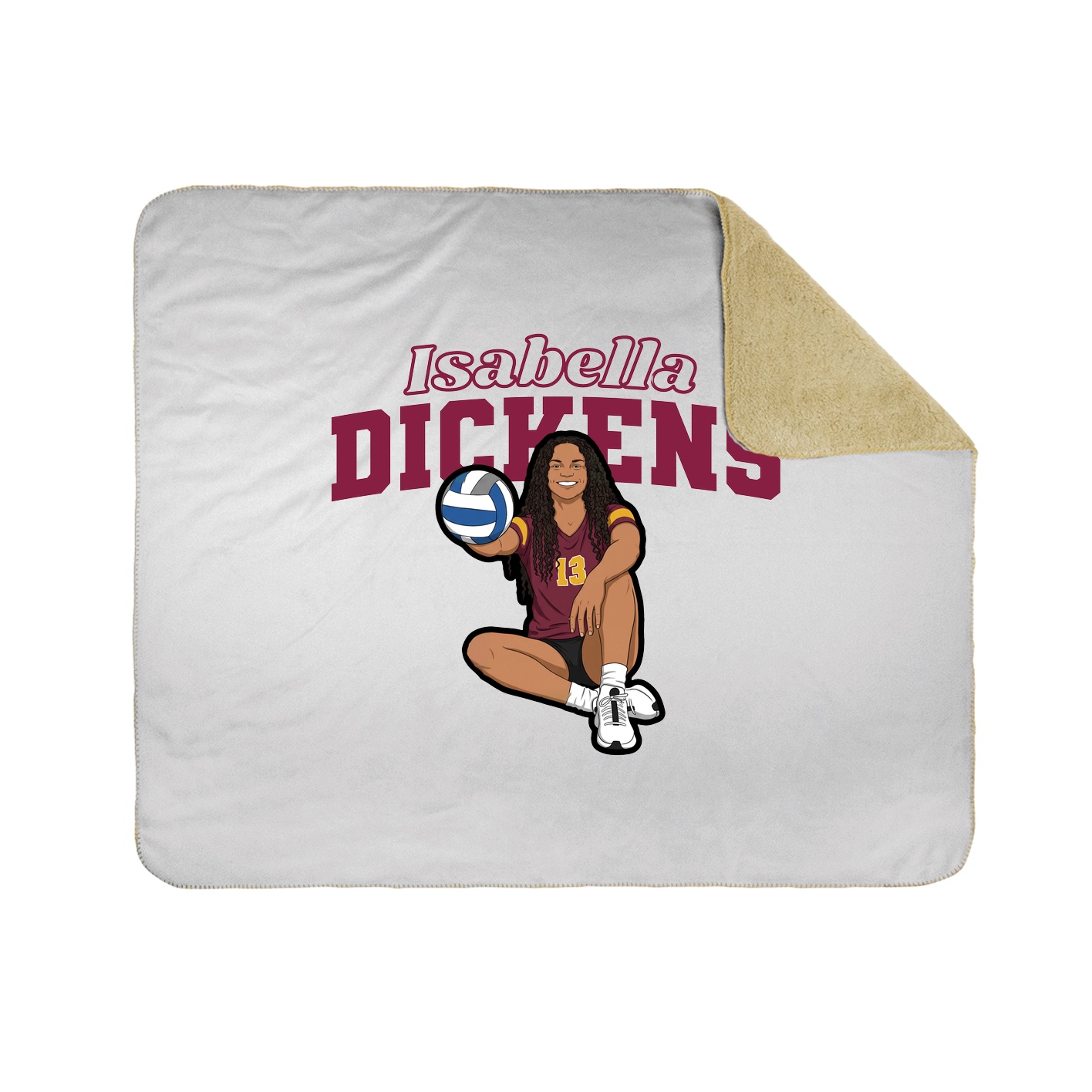 Throw Blanket — Name Arch in White