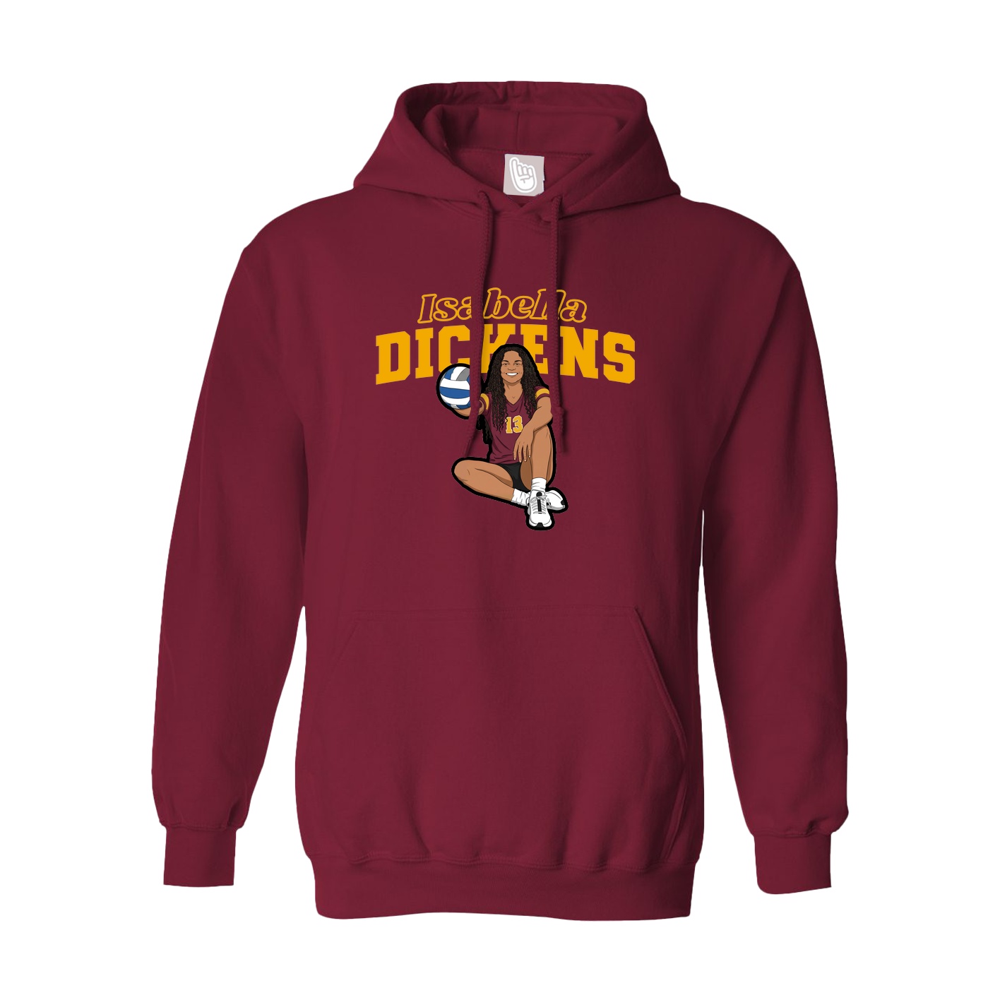 Hoodie — Name Arch in Cardinal