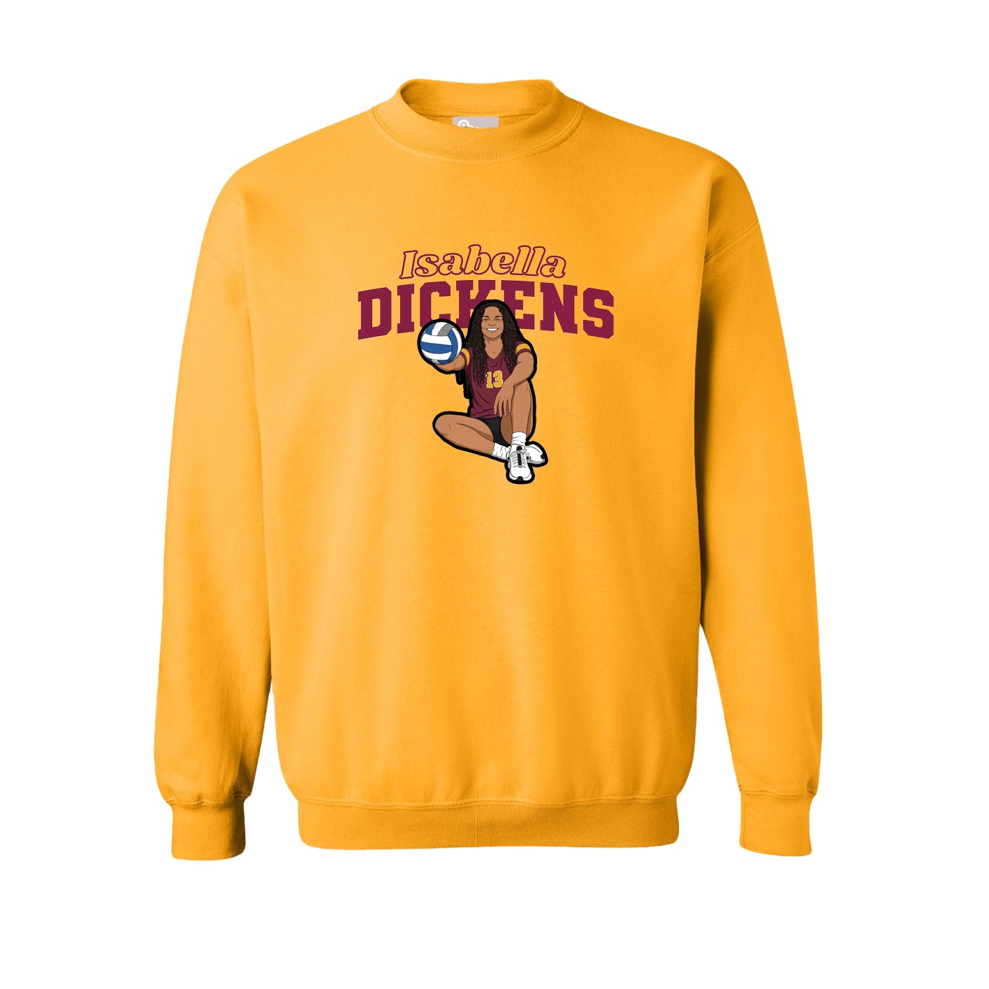 Fleece Crew — Name Arch in Gold