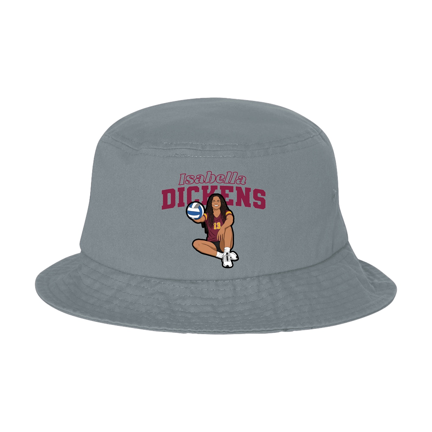Bucket Cap — Name Arch in Grey