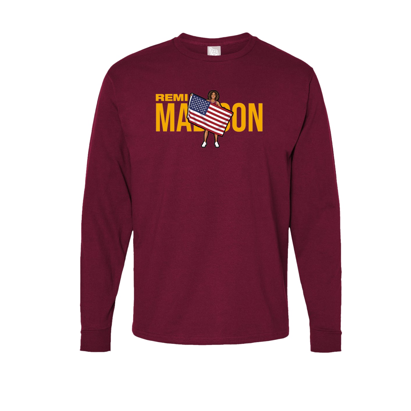 Long Sleeve Tee — Player Name in Cardinal