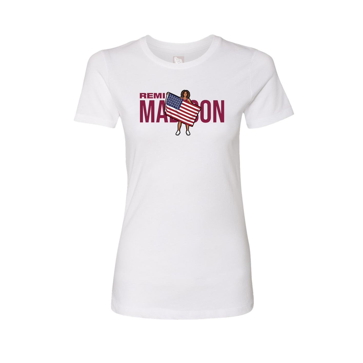 Fitted Women's Tee — Player Name in White