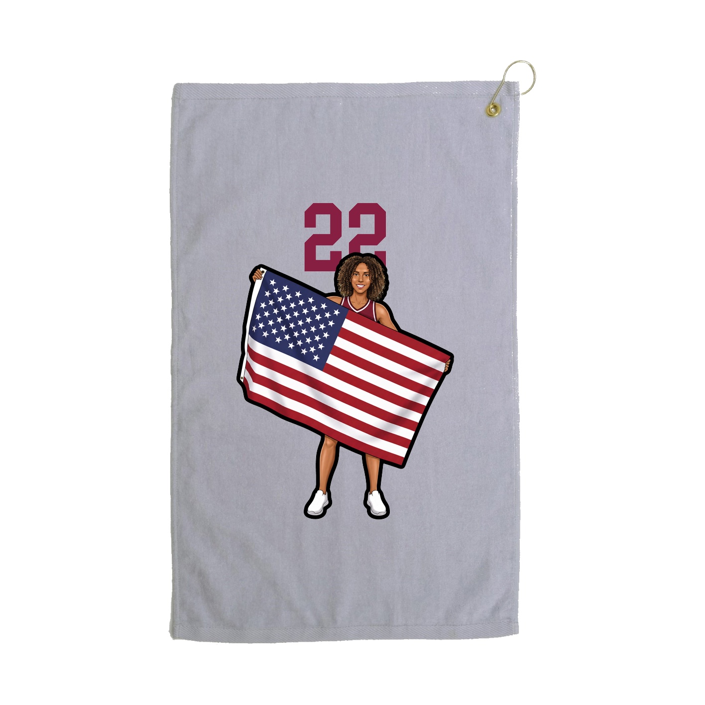 Golf Towel — Number Top in Grey