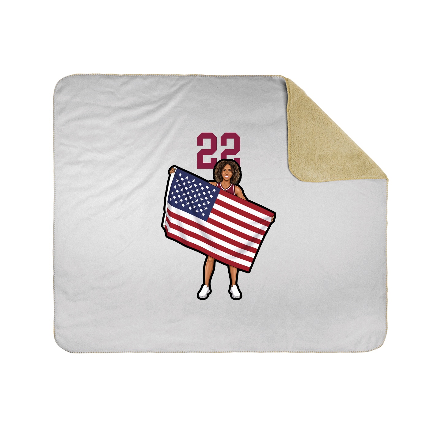 Throw Blanket — Number Top in White