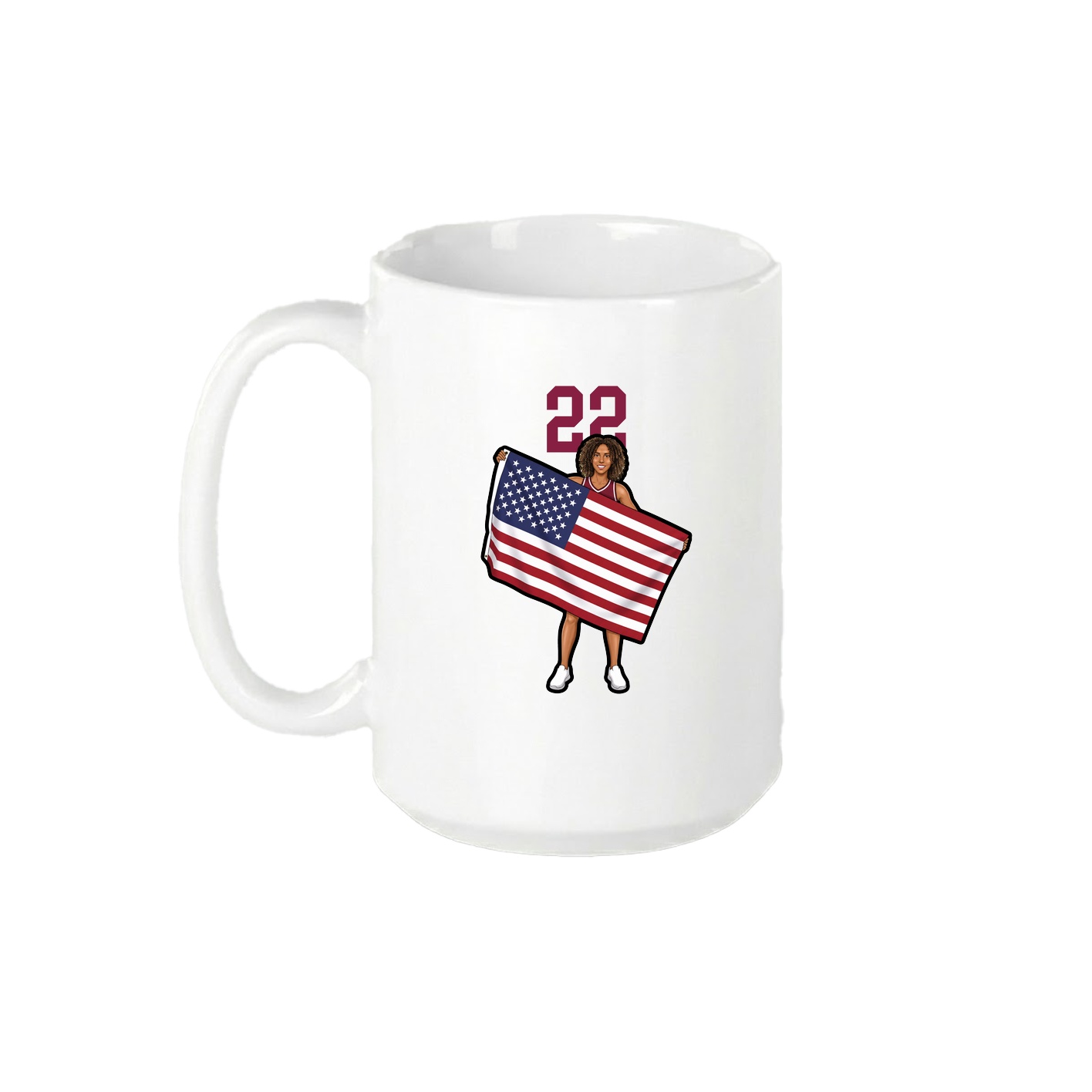 15oz Coffee Mug — Number Top in White