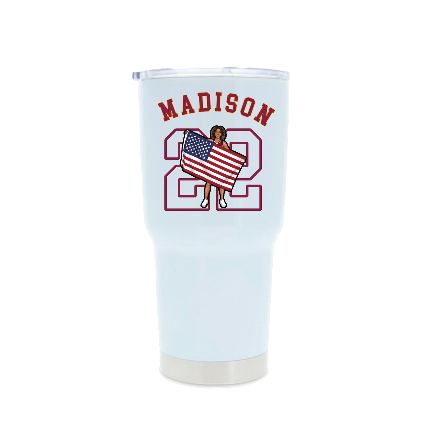 30oz Stainless Steel Tumbler — Shirsey Arch in White