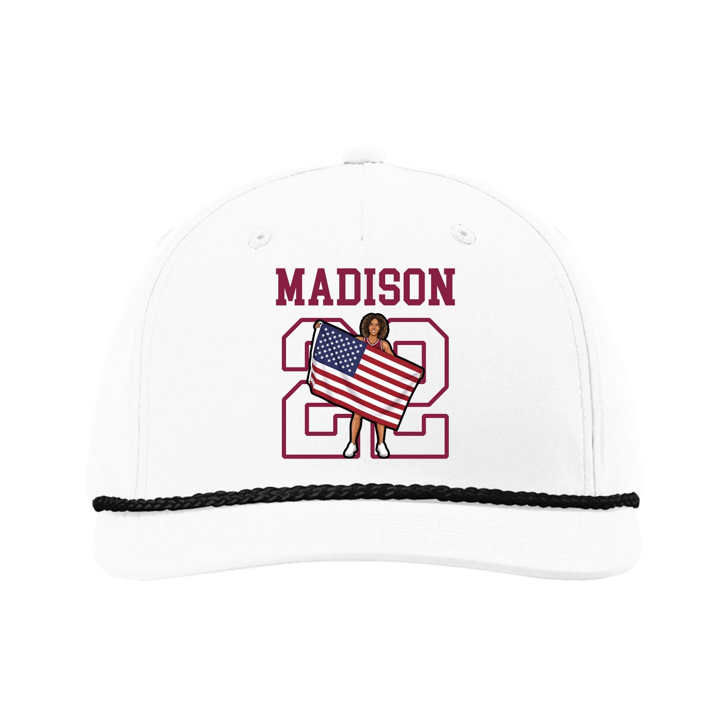 Five-Panel Classic Rope Cap — Shirsey in White