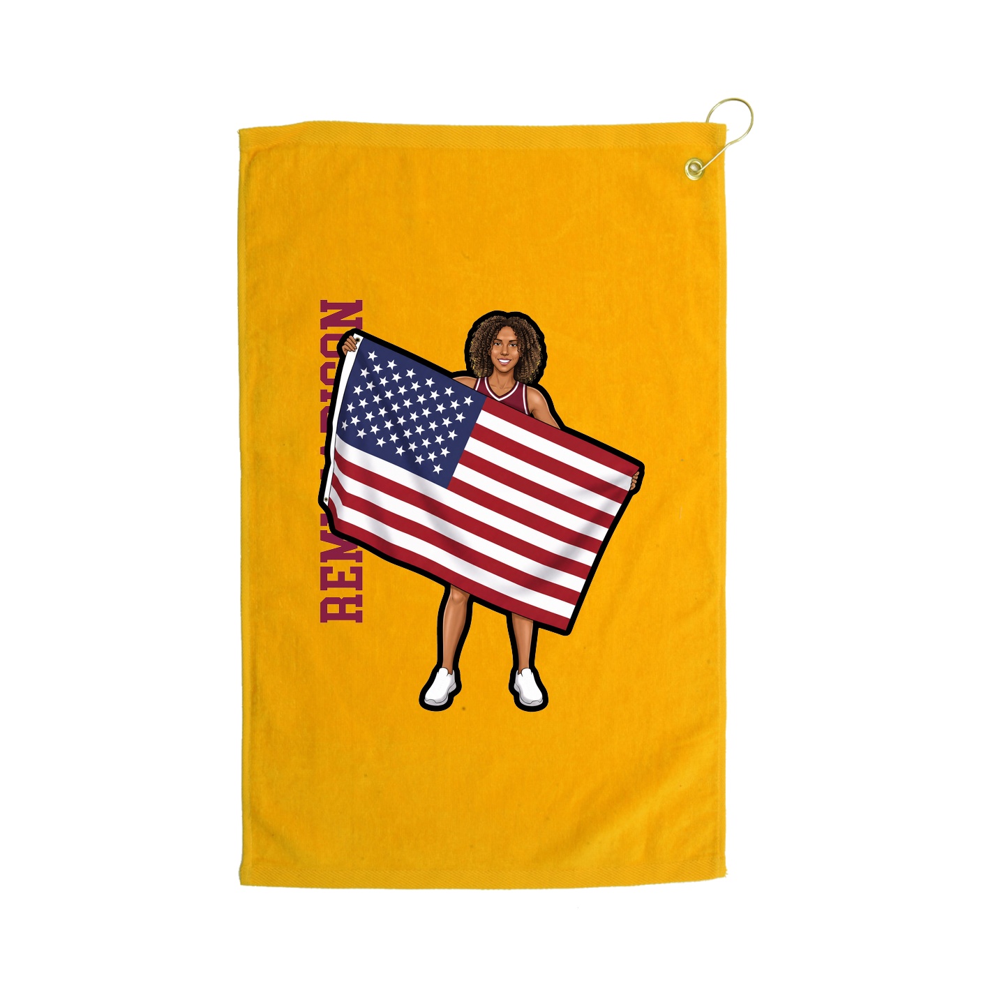 Golf Towel — Name Vertical in Gold