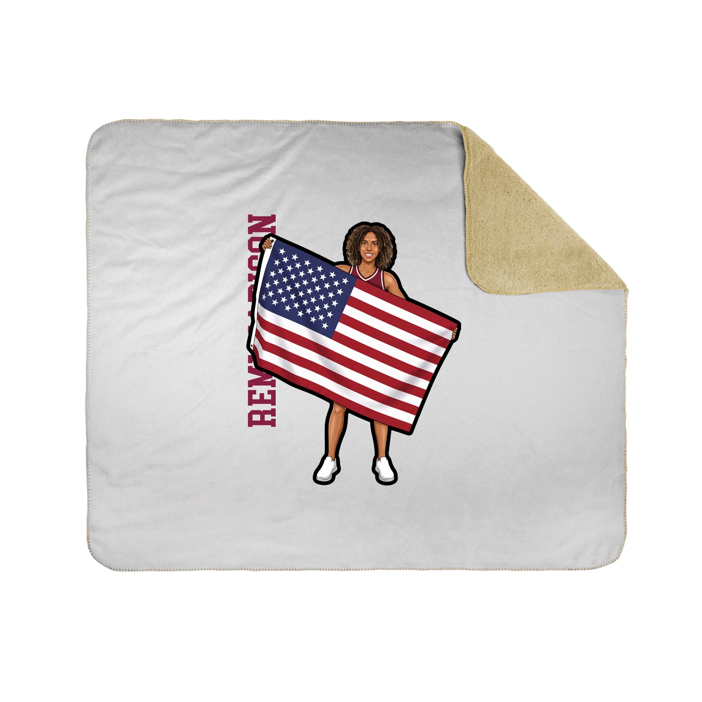 Throw Blanket — Name Vertical in White