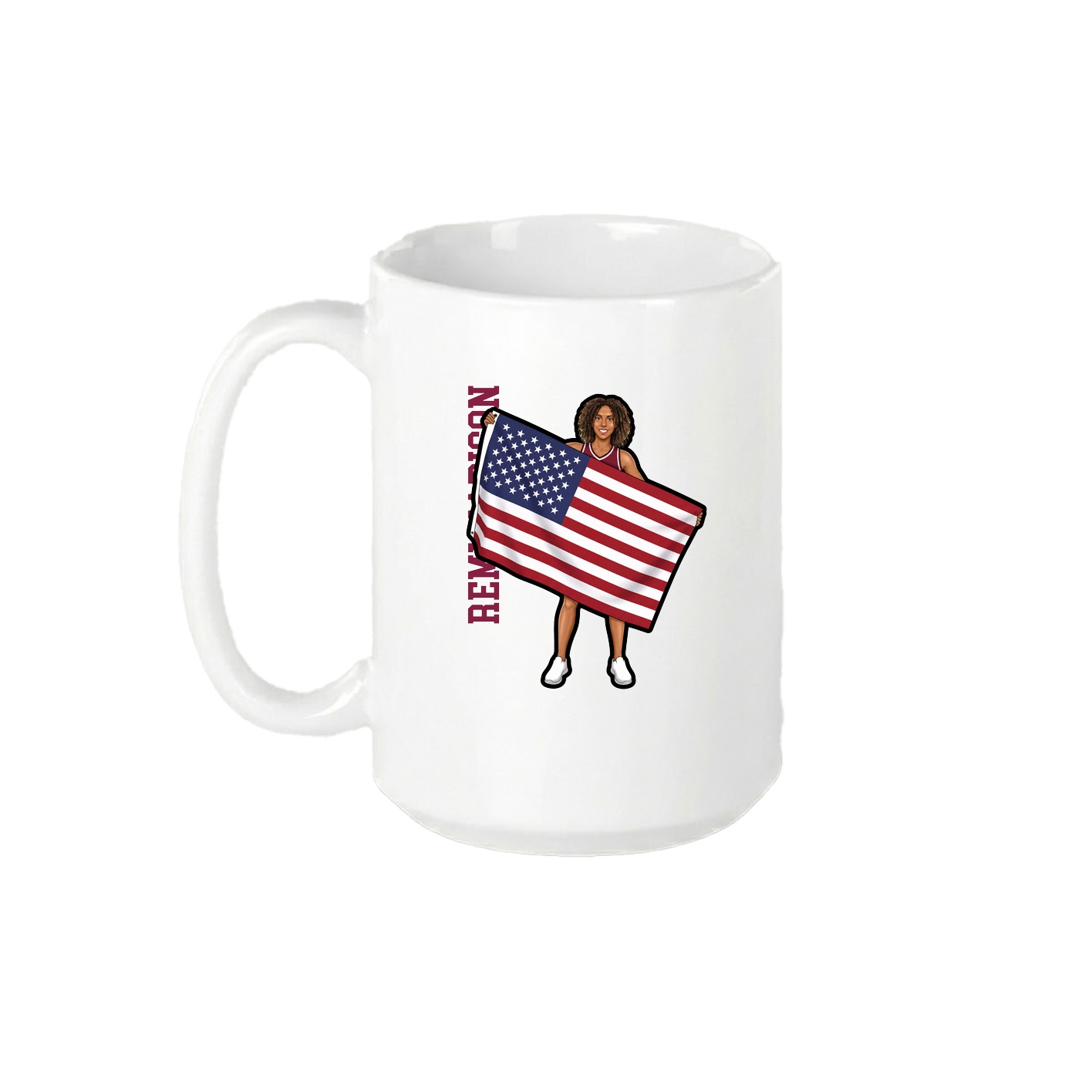 15oz Coffee Mug — Name Vertical in White