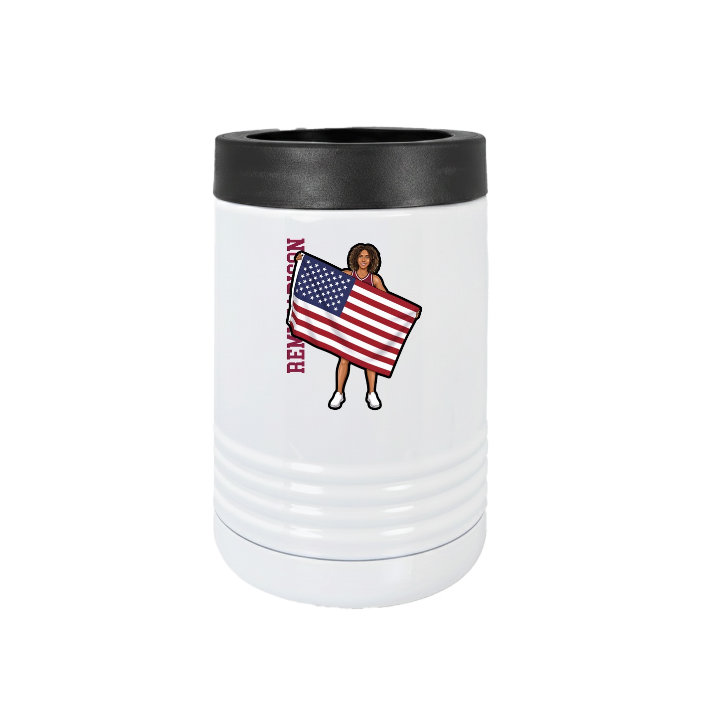 Beverage Holder — Name Vertical in White