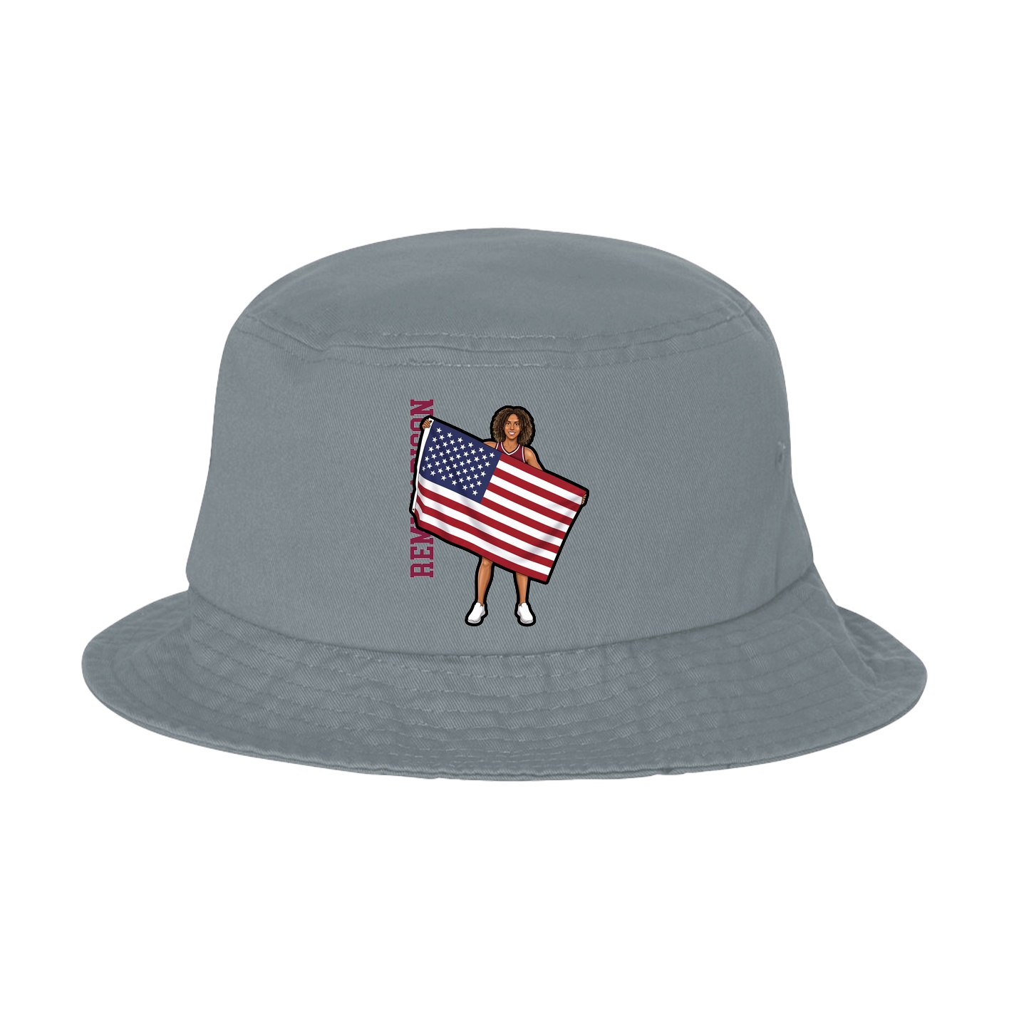 Bucket Cap — Name Vertical in Grey