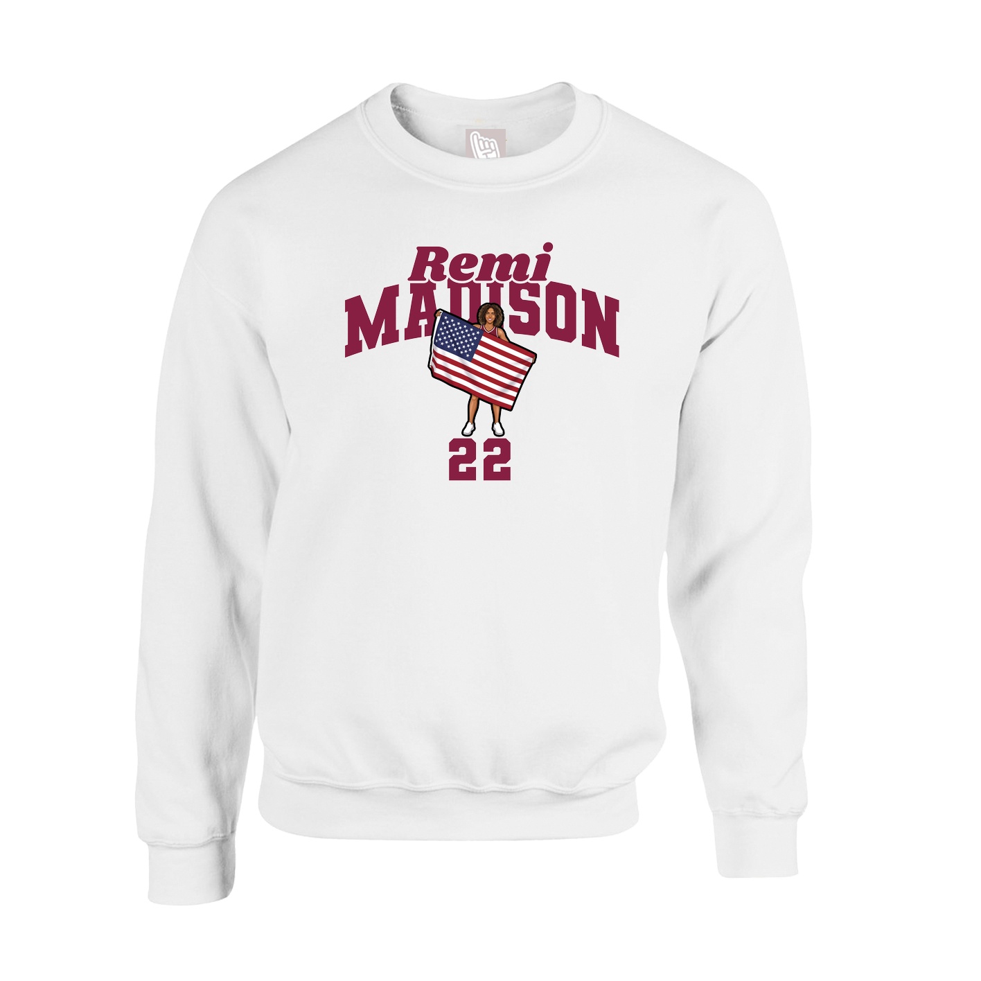 Fleece Crew — Signature Arch in White