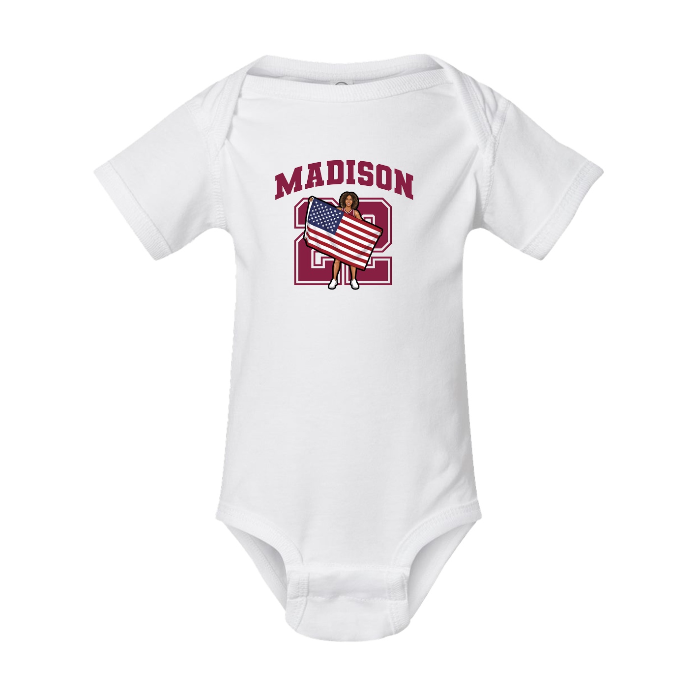 Baby Onesie — Number in White