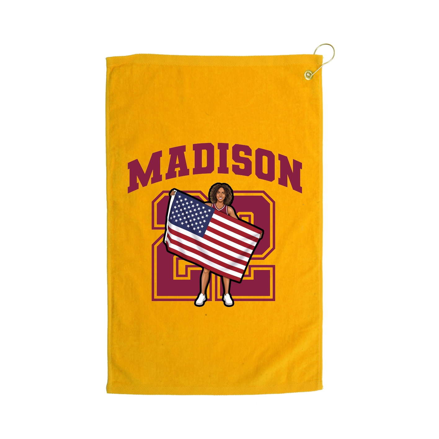 Golf Towel — Number in Gold
