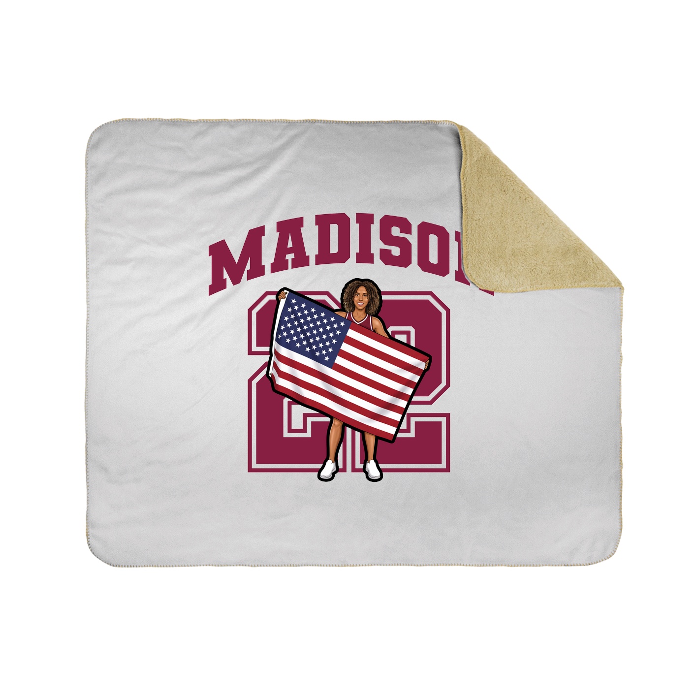 Throw Blanket — Number in White
