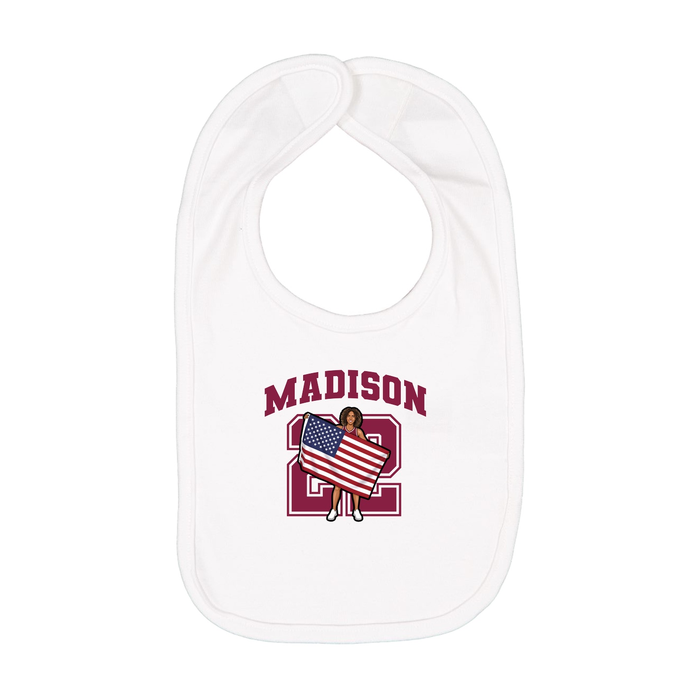 Infant Bib — Number in White