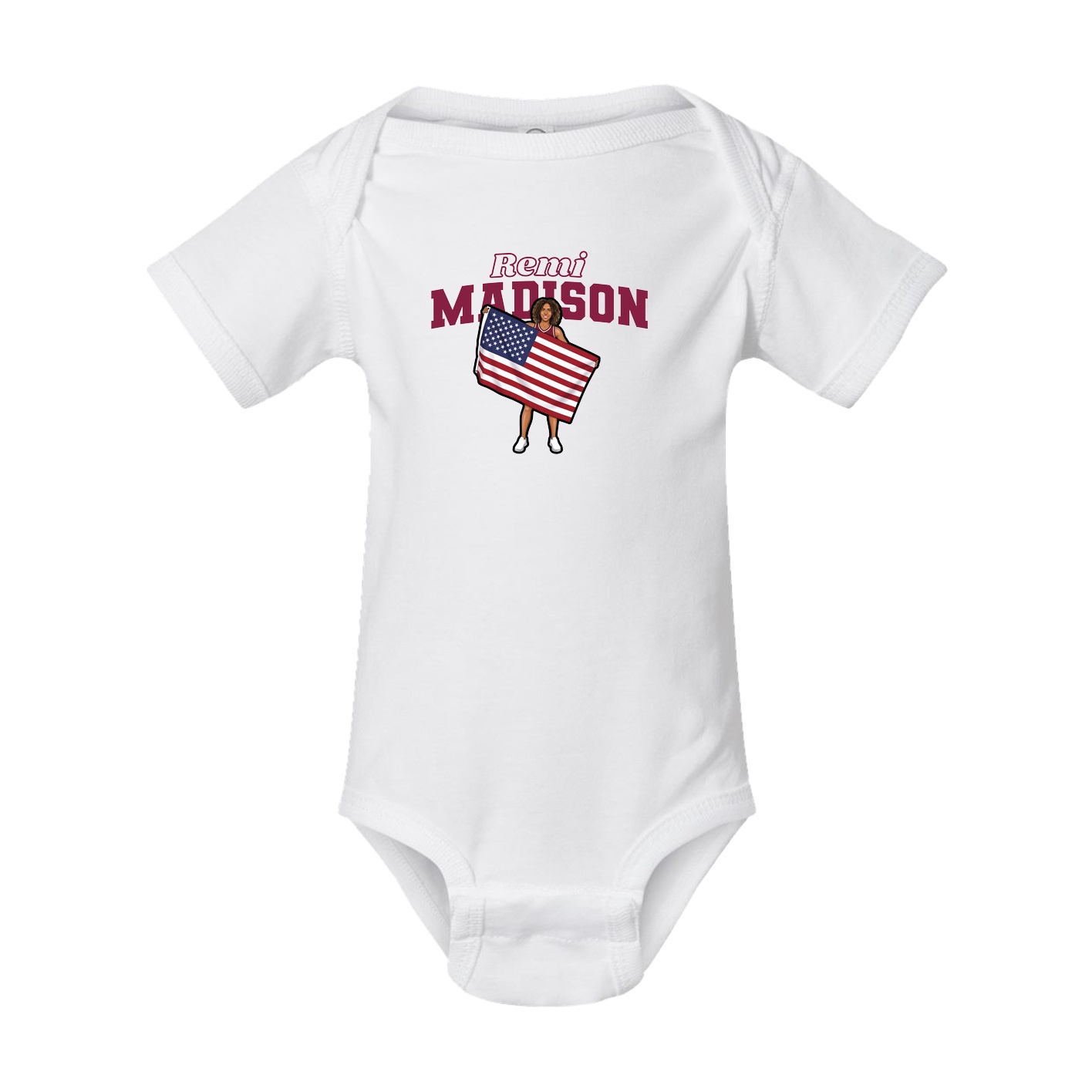 Baby Onesie — Name Arch in White