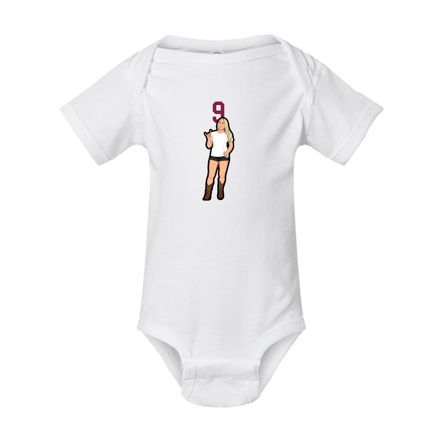 Baby Onesie — Number Top in White