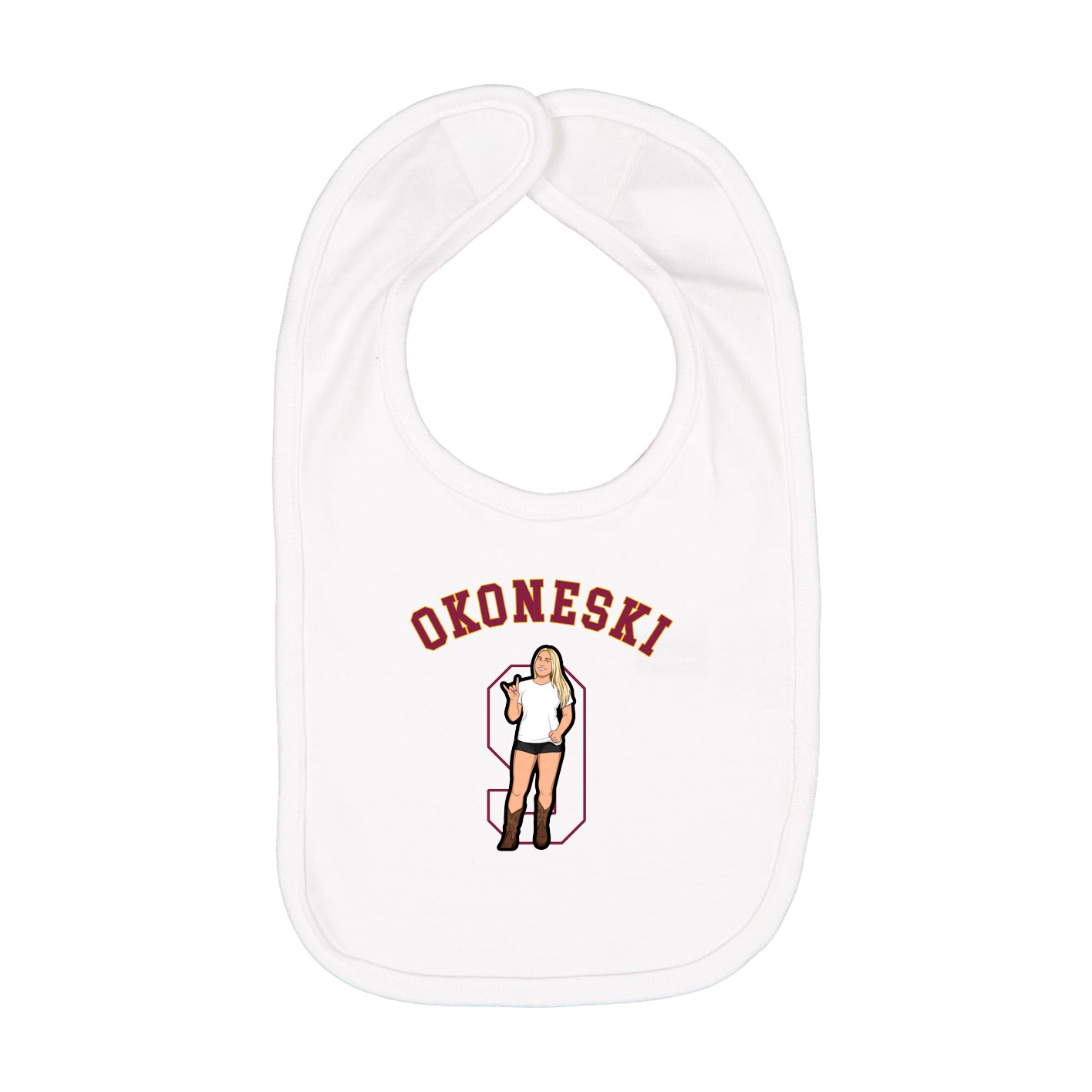 Infant Bib — Shirsey Arch in White