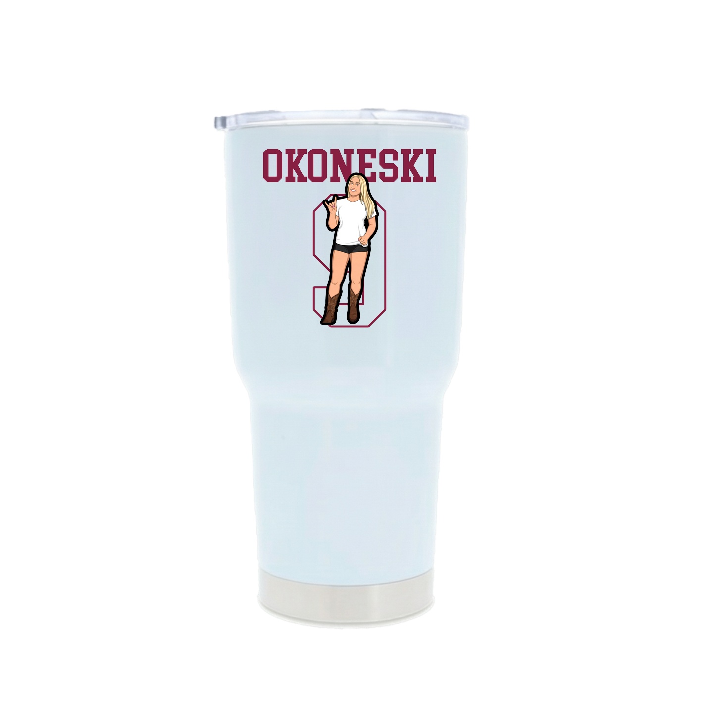 30oz Stainless Steel Tumbler — Shirsey in White
