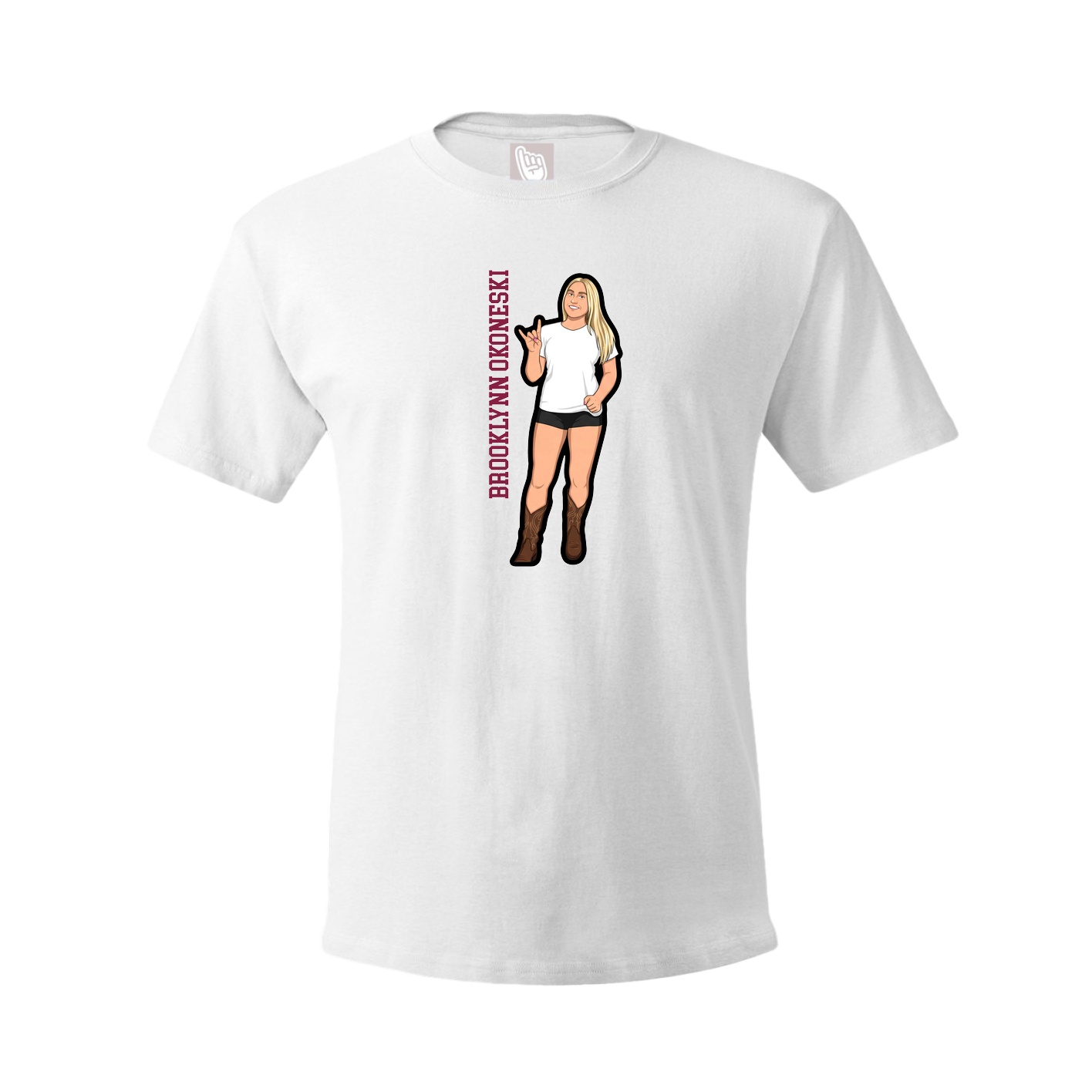 Tee — Name Vertical in White